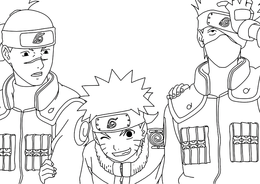 Iruka, Naruto and Kakashi